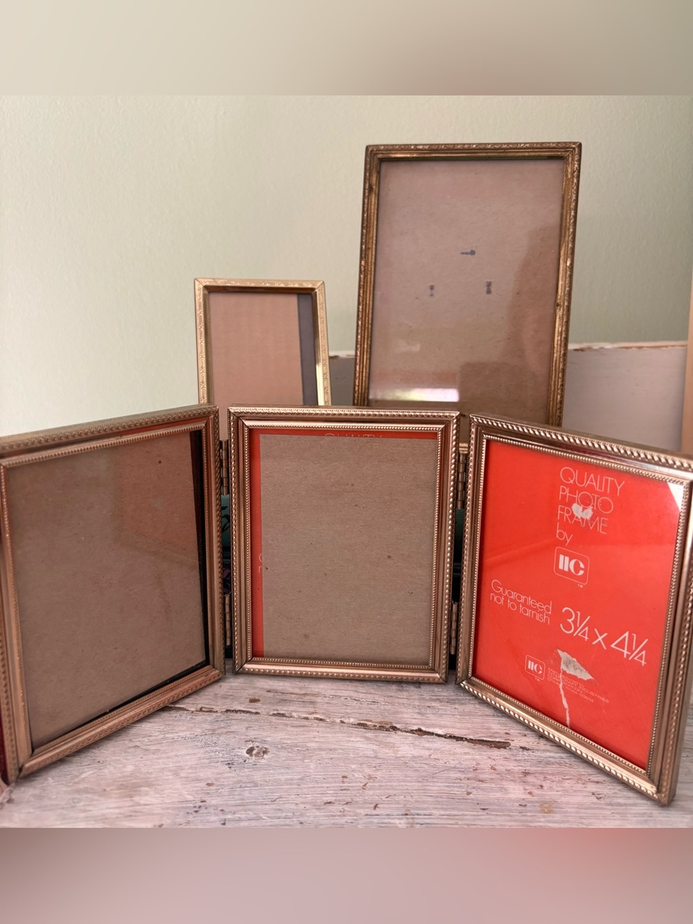 Vintage Brass Photo Frame Collection - Set of Five